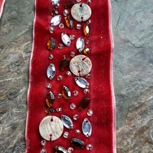 Velveteen beaded sample